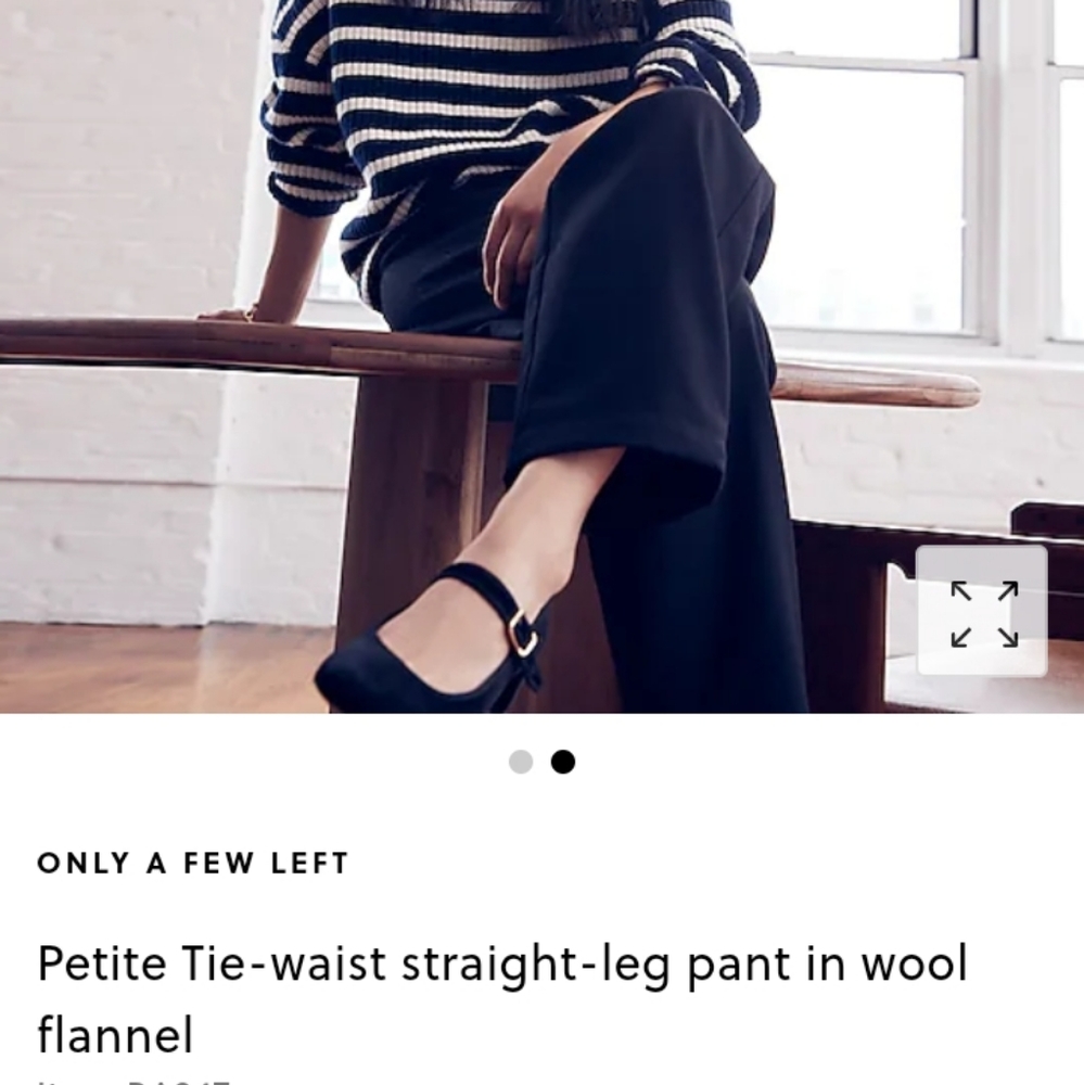 NWT J.Crew petite drawstring wool pants